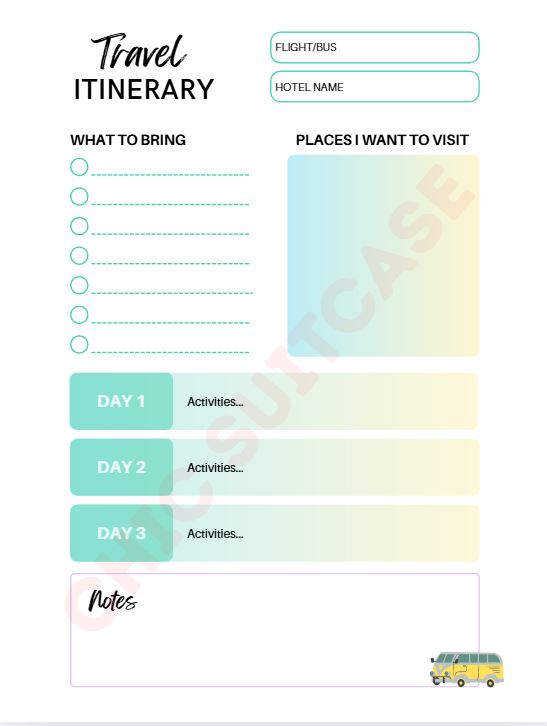 Travel Planner DIGITAL DOWNLOAD