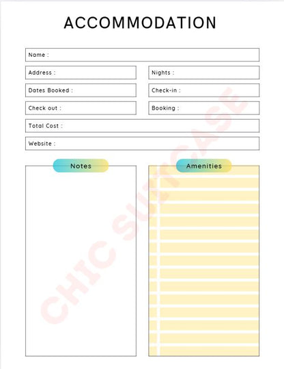 Travel Planner DIGITAL DOWNLOAD